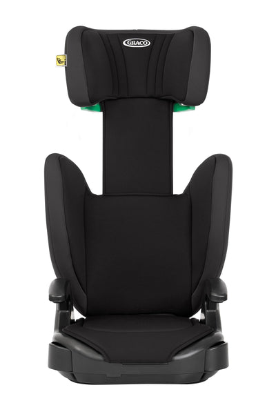 Graco Junior Maxi™ i-Size R129 Kindersitz, ca. 3,5 bis 12 Jahre (100 bis 150 cm), Kindersitzerhöhung, Armlehnen und Kopfstütze höhenverstellbar, leicht, mit Getränkehalter, schwarz, Midnight