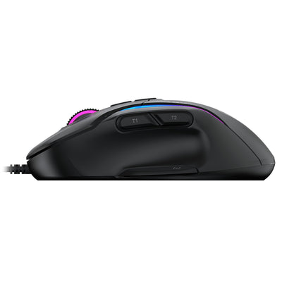 Turtle Beach Kone II – Ergonomische RGB-Gaming-Maus, 26K DPI Optischer Sensor, optische Schalter mit 100 Mio. klick-Lebensdauer, 23 programmierbare Funktionen, 4D-Scroll-Rad, Schwarz