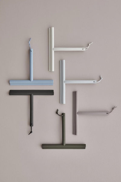 Blomus Duschabzieher -VIPO- Duschwischer mit Halterung 24 cm breit Abzieher aus Silikon für Dusche, Badezimmer Fensterabzieher Scheibenabzieher Moonbeam (69201)