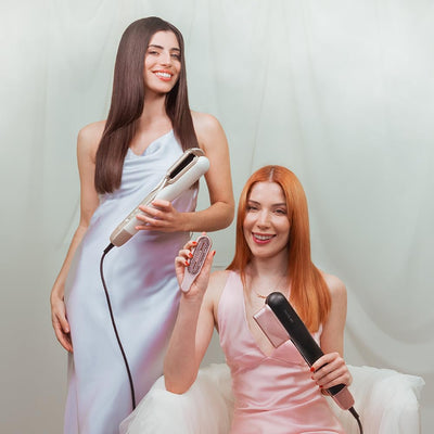 Cecotec Haarglätter mit Luft RitualCare Air Lisse 2in1 Blau. 1000W, Trocknet und Glättet, Reduziert Schäden durch hohe Temperaturen, Digitalmotor, 106000RPM, Hochdruckschlitz, Plasma, Keramik, Keratin