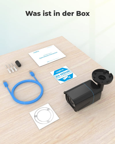 Reolink 4K Smarte PoE Überwachungskamera Aussen mit Personen-/Fahrzeug-/Tiererkennung, 8MP IP Kamera mit microSD Kartensteckplatz, Audio, IR Nachtsicht, Wasserfest, Zeitraffer, RLC-810A Schwarz