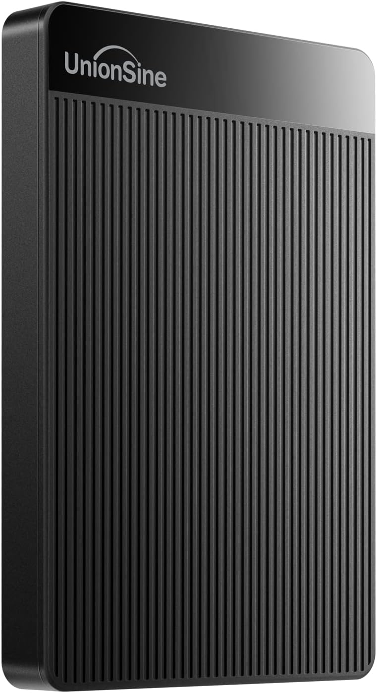 UnionSine Externe Festplatte 2TB ultradünn tragbar 2,5 Zoll USB 3.0, SATA, Festplattenspeicher für PC, Mac,TV, Wii U, Xbox, PS4 (Schwarz) HD2510