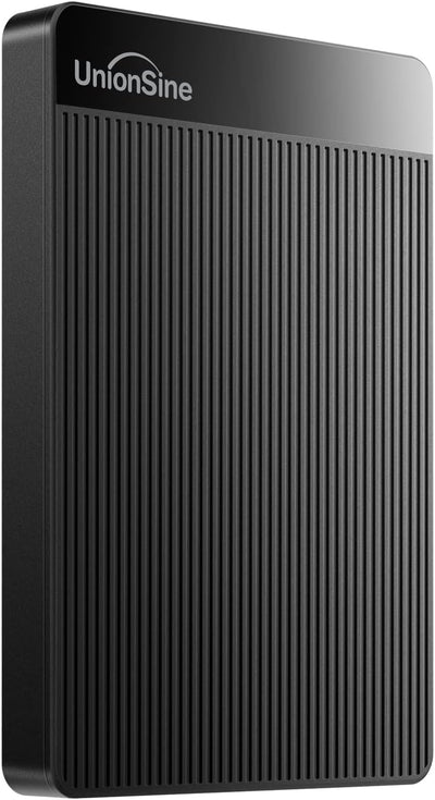 UnionSine Externe Festplatte 2TB ultradünn tragbar 2,5 Zoll USB 3.0, SATA, Festplattenspeicher für PC, Mac,TV, Wii U, Xbox, PS4 (Schwarz) HD2510