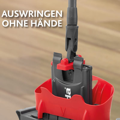 Vileda Ultramax 2in1 Bodenwischer Komplett Set, Wischmopp mit Stiel, Mikrofaserbezug und Eimer mit Powerpresse, für alle Hartböden, Eco-Verpackung