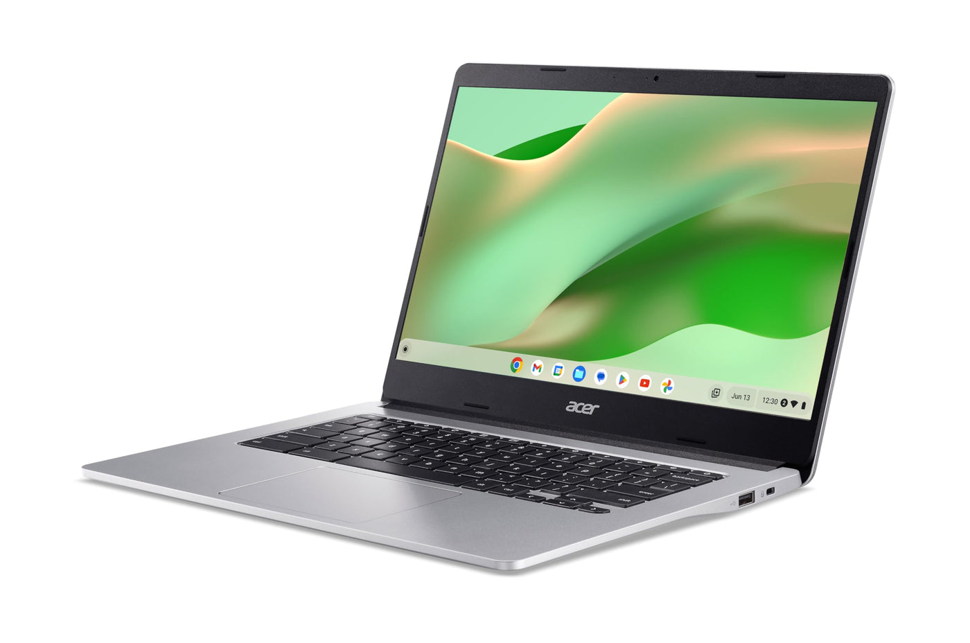 Acer Chromebook 314 (CB314-2H-K0VA) Laptop | 14" FHD Display | MediaTek Octa-Core ARM Cortex A73/A53 (MT8183) | 4 GB RAM | 64 GB eMMC | Mali-G72 MP3 GPU | Google ChromeOS | Silber