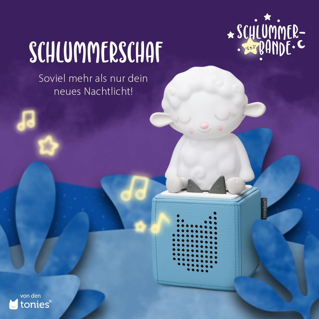 tonies Hörfiguren für Toniebox – Nachtlicht Schlummerschaf – Musik beruhigenden Klängen + Kreativ eigene Aufnahmen, für Kinder ab 3 Jahren, Laufzeit 90 Min.