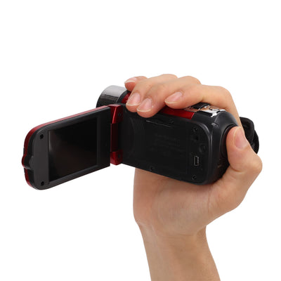 4K 48MP Digital Video Camera Camcorder, 16X Digitalzoom Kamera Video Recorder 2,7 Zoll 270° drehbarer Bildschirm Videokamera für Anfänger und (Rot)