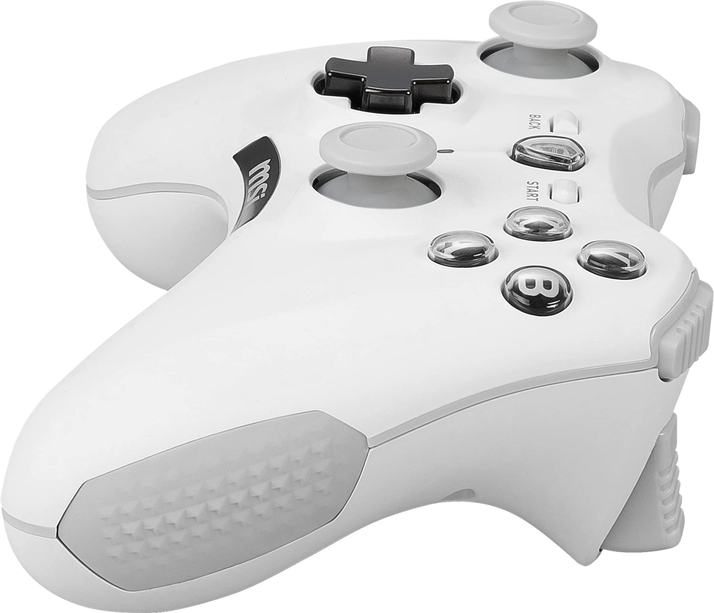 MSI FORCE GC30 V2 WHITE Kabelloser PC Gamepad Controller - 2,4 GHz, 600mAh Li-Ion Akku, austauschbare D-Pad Abdeckungen, zwei Vibrationsmotoren, USB 2.0 - weiß, kabelgebunden/kabellos