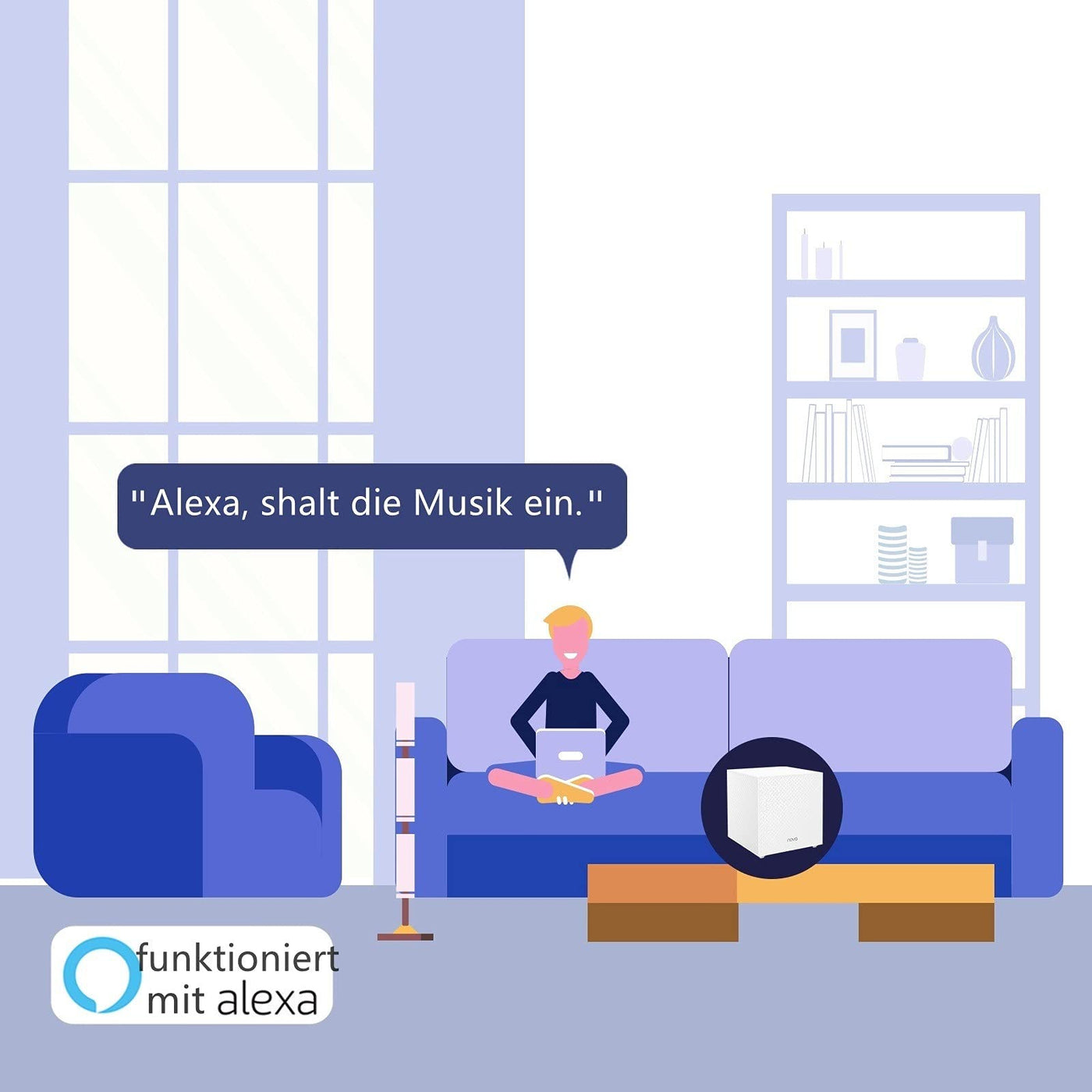 Tenda Nova MW12 Mesh WLAN System - AC2100 Tri-Band WLAN Mesh System -empfohlen für Häuser mit 3-5 Schlafzimmern - 9X Gigabit Port - Ersetzt WLAN Router & Repeater - Kompatibel mit Alexa - 3Pack