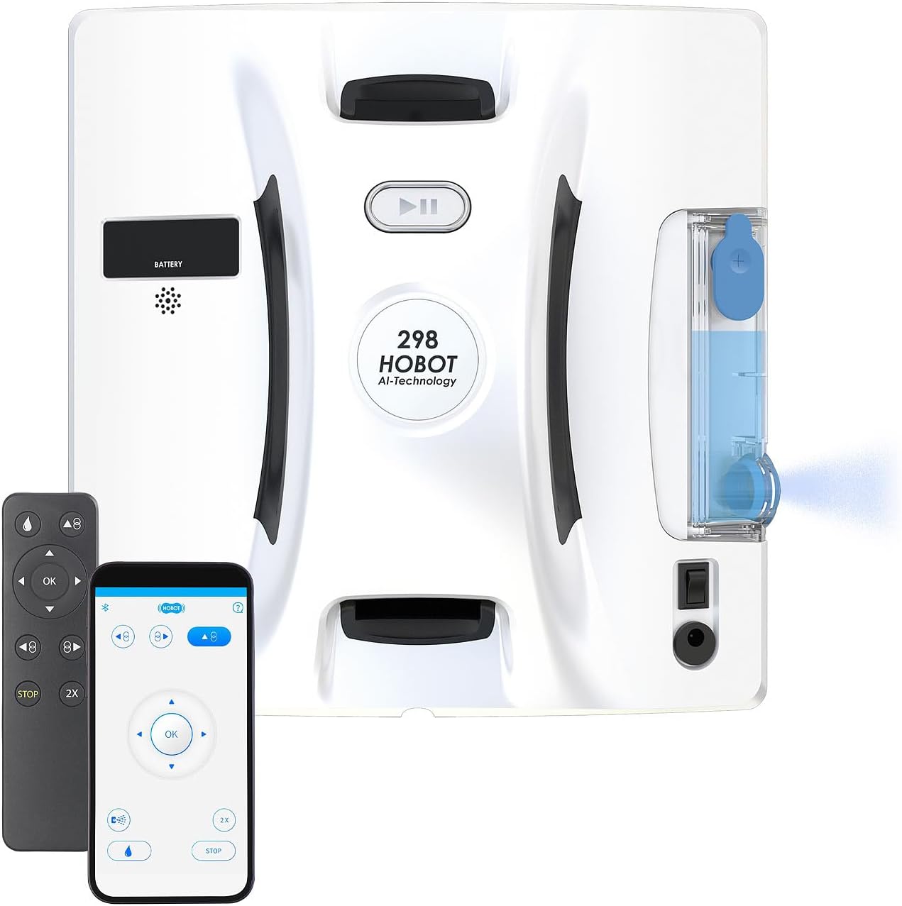Sichler Haushaltsgeräte Fensterputzroboter: HOBOT-298 Profi-Fensterputz-Roboter mit Sprüh-Funktion, App-Steuerung (Hobot Fensterputzroboter, Profi Fensterputzroboter, Fensterreinigung)