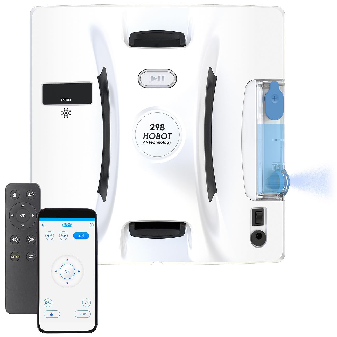 Sichler Haushaltsgeräte Fensterputzroboter: HOBOT-298 Profi-Fensterputz-Roboter mit Sprüh-Funktion, App-Steuerung (Hobot Fensterputzroboter, Profi Fensterputzroboter, Fensterreinigung)