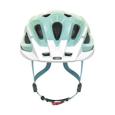 ABUS Stadthelm Aduro 2.0 - Allround-Fahrradhelm mit Licht - in sportivem Design für den Stadtverkehr - für Damen und Herren - Hellblau/Orange, Größe L