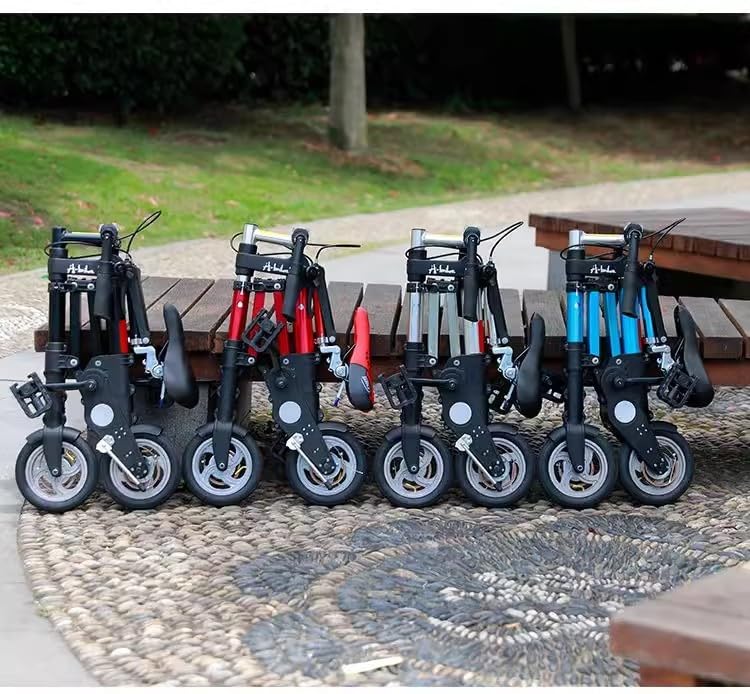 Kcolic 8 Zoll Mini Klappfahrrad Ultraleichtes tragbares Klappfahrrad für Erwachsene Studenten Klappbarer Fahrradträger für Outdoor-Sportarten Radfahren Reisen D,8inch