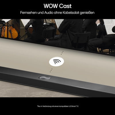 LG DS90TY 5.1.3 Dolby Atmos Soundbar (570W) mit kabellosem Subwoofer (Wow Cast, HDMI, Bluetooth) [2024], Schwarz