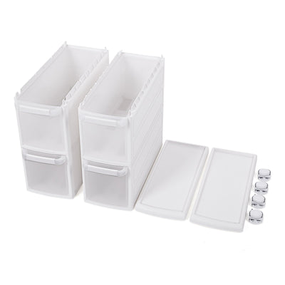SONGMICS Rollwagen mit Vier Schüben Nischenregal Separat benutzbar Küchenregal Badregal Standregal Allzweckwagen mit Rollen 84,5 cm Hoch weiß KFR05W