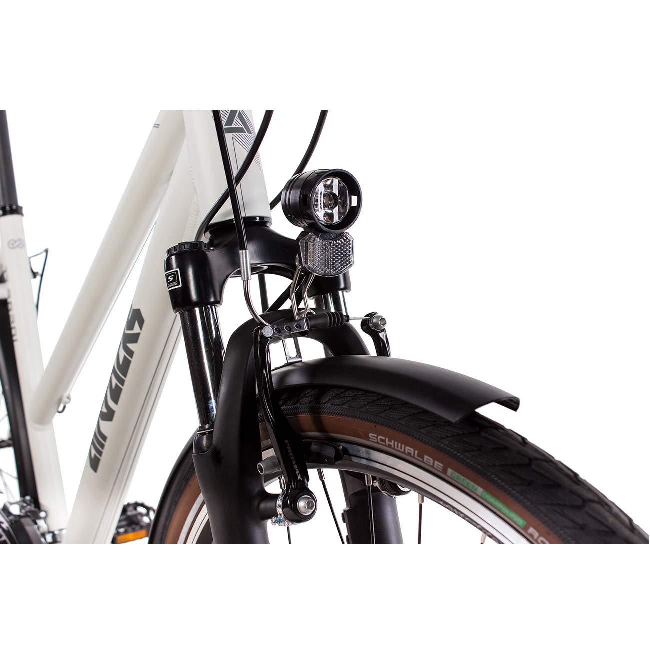 Airtracks Damen Trekking Fahrrad 28 Zoll Trekkingbike TR.2820L City Bike Trekkingrad Shimano ACERA RD-T3000 24 Gang Kettenschaltung Nabendynamo Weiß Matt Damen 48cm Körpergröße 155-170cm