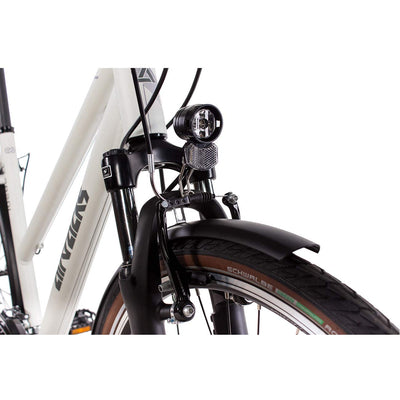 Airtracks Damen Trekking Fahrrad 28 Zoll Trekkingbike TR.2820L City Bike Trekkingrad Shimano ACERA RD-T3000 24 Gang Kettenschaltung Nabendynamo Weiß Matt Damen 48cm Körpergröße 155-170cm