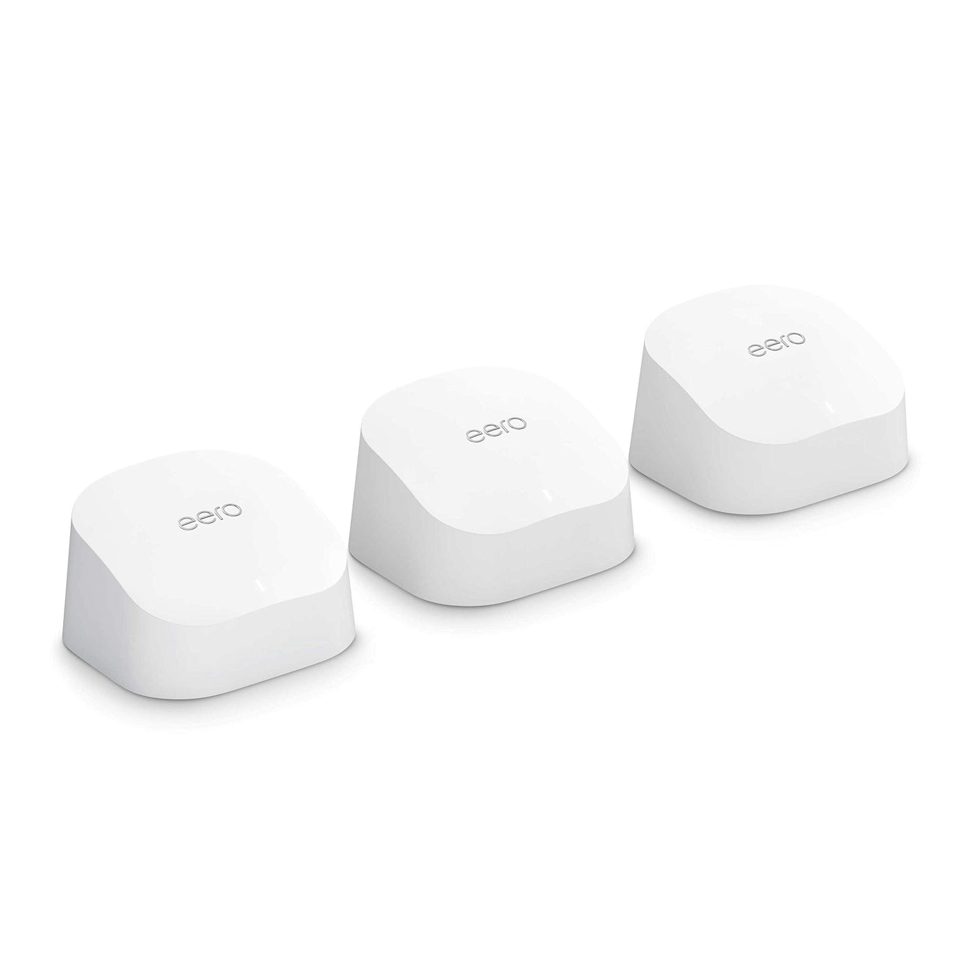 Amazon eero 6 Mesh-WLAN-Router | 500-Mbit/s-Ethernet | Bis zu 420 m² Abdeckung | Für Verbindungen mit über 75 Geräten | Dreierpack
