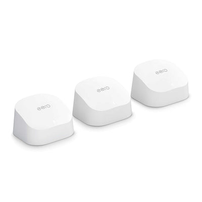 Amazon eero 6 Mesh-WLAN-Router | 500-Mbit/s-Ethernet | Bis zu 420 m² Abdeckung | Für Verbindungen mit über 75 Geräten | Dreierpack