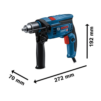 Bosch Professional Schlagbohrmaschine GSB 13 RE (Leistung 600 Watt, inkl. Tiefenanschlag 210mm, Schnellspannbohrfutter 13mm)