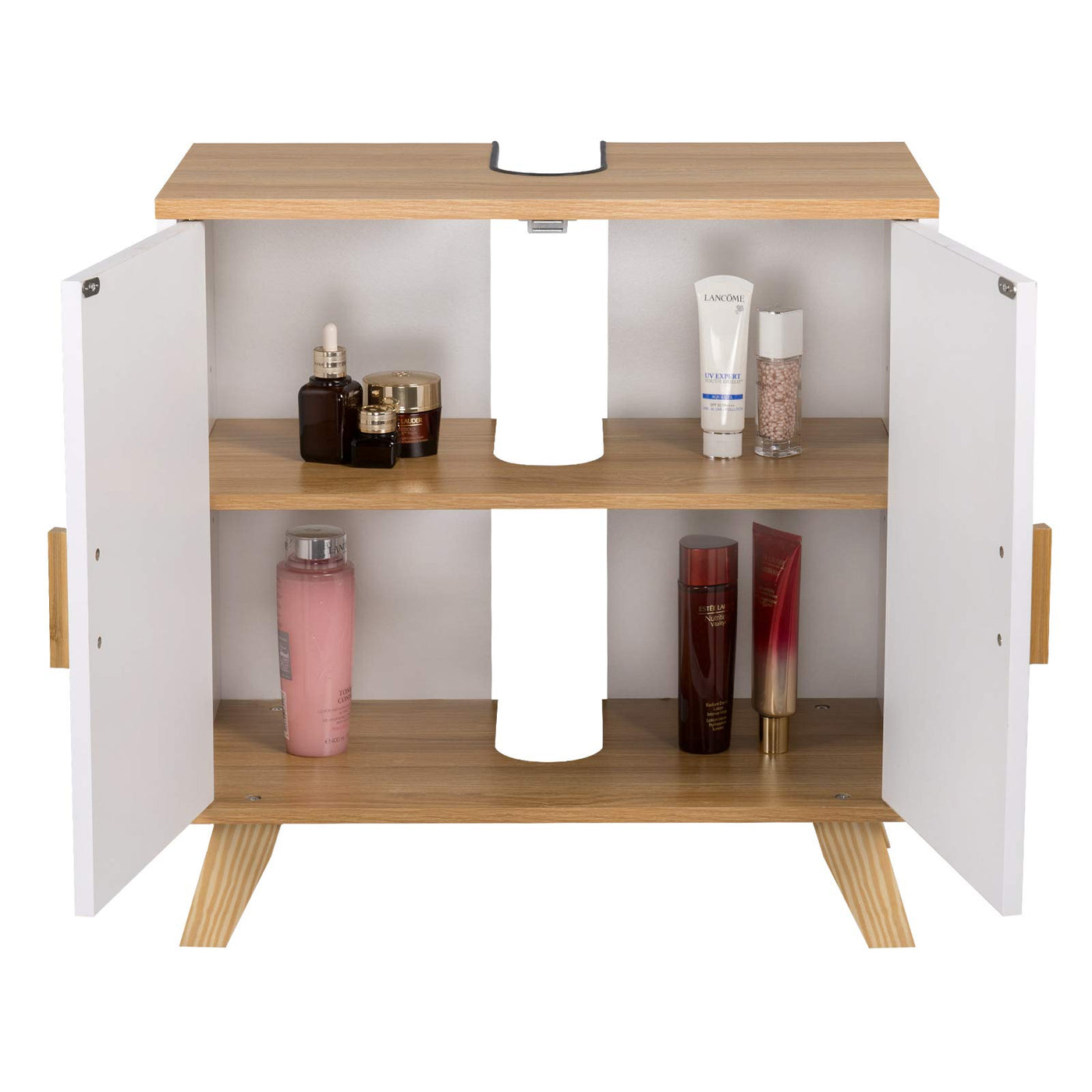 EUGAD Waschbeckenunterschrank Unterschrank Badezimmerschrank Waschtisch Badschrank mit 2 Türe 60 x 30 x 60 cm Weiß