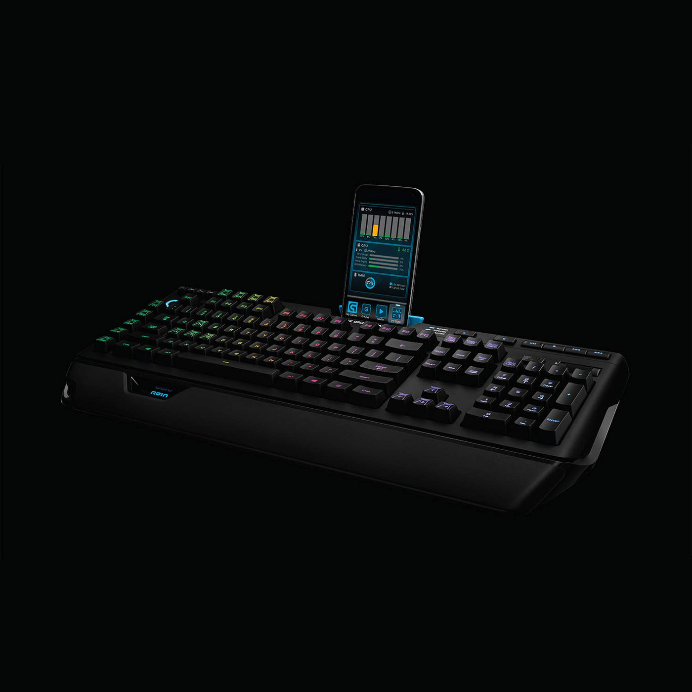 Logitech G910 Orion Spectrum mechanische Gaming-Tastatur, Taktile Romer-G Switches, RGB-Beleuchtung, 9 Programmierbare G-Tasten, Anti-Ghosting, ARX-Zweitbildschirm, Deutsches QWERTZ-Layout - Schwarz