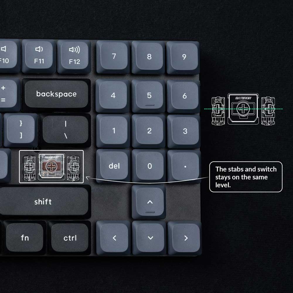 Keychron K13 Pro QMK/VIA Ultradünne benutzerdefinierte kabellose mechanische Tastatur Hot-Swap-RGB-Hintergrundbeleuchtung Roter Schalter Gateron