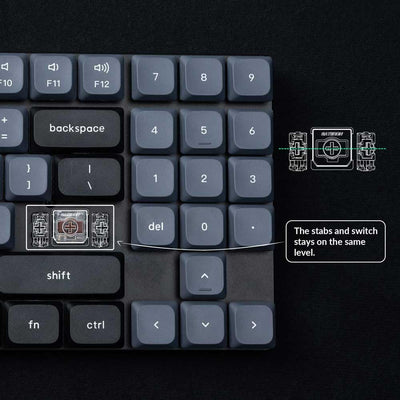 Keychron K13 Pro QMK/VIA Ultradünne benutzerdefinierte kabellose mechanische Tastatur Hot-Swap-RGB-Hintergrundbeleuchtung Roter Schalter Gateron
