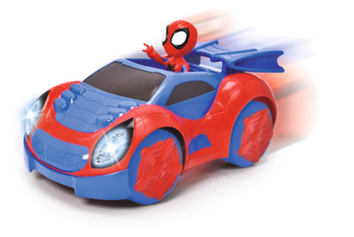 Jada Toys Spidey RC Web Racer (27 cm) - ferngesteuertes Auto mit Licht zu Marvel Spidey und Seine Super-Freunde, Spielzeug-Auto mit Fernbedienung für Kinder ab 3 Jahre, max. 9 km/h
