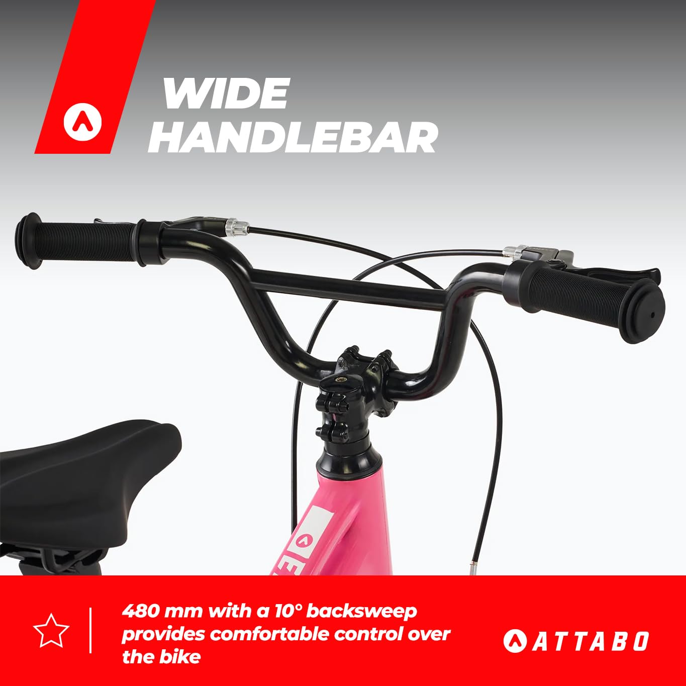 ATTABO Ease 14 – Kinderfahrrad (2–5 Jahre) mit leichtem Aluminiumrahmen, 14-Zoll-Rädern, geeignet für 85–110 cm Körpergröße, nur 7 kg, bis 50 kg belastbar, ergonomisch und stabil