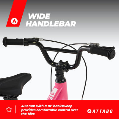 ATTABO Ease 14 – Kinderfahrrad (2–5 Jahre) mit leichtem Aluminiumrahmen, 14-Zoll-Rädern, geeignet für 85–110 cm Körpergröße, nur 7 kg, bis 50 kg belastbar, ergonomisch und stabil