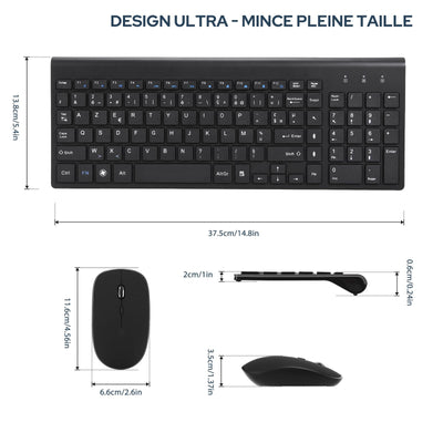 Kombination aus kabelloser Tastatur und Maus, USB C, Tastatur und Maus, volle Größe, Typ C, kompatibel mit Win 7/8/10, MacBook Pro/Air, Laptop, PC