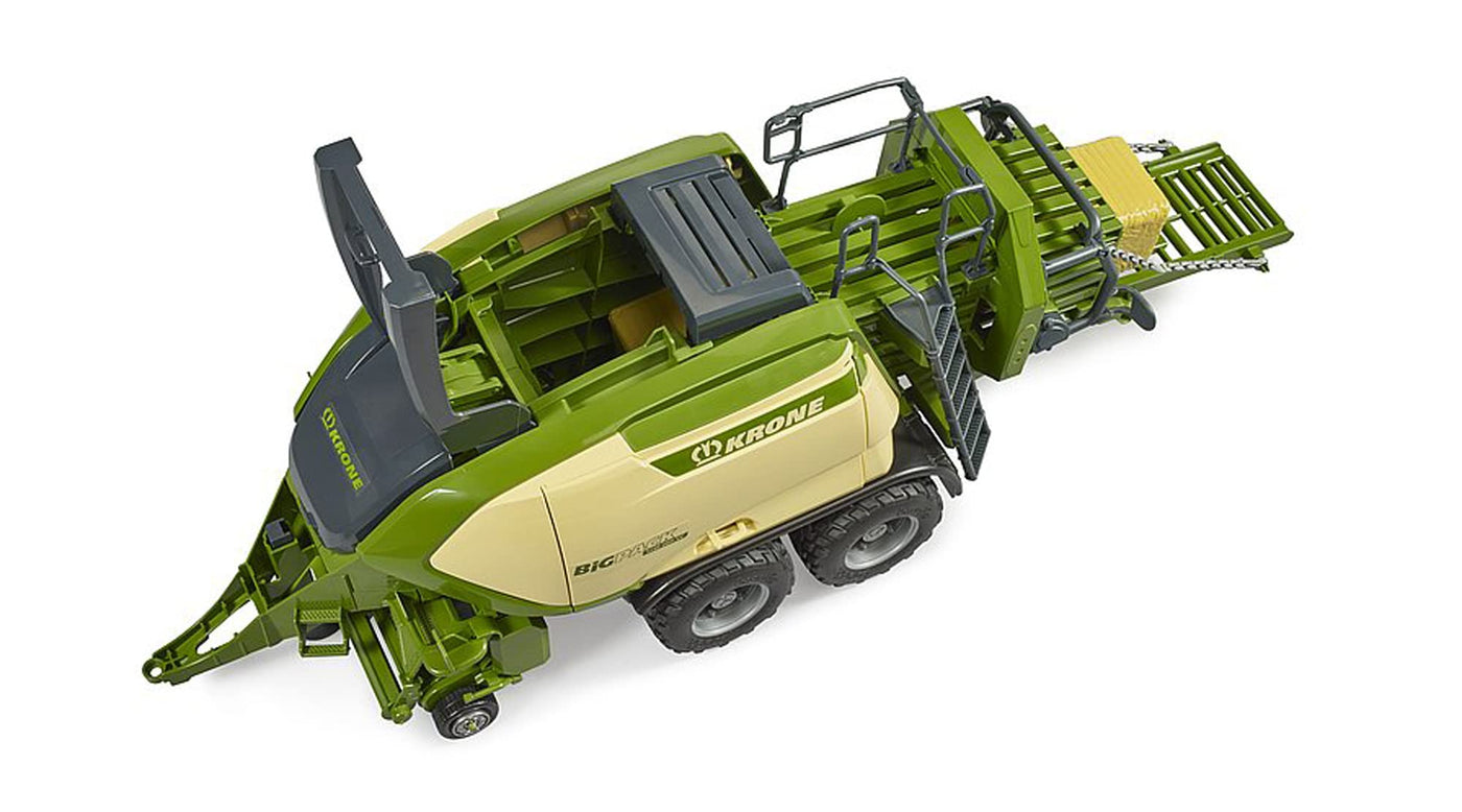 bruder 02033 - Krone Big Pack 1290HDP VC mit 2 Quaderballen - 1:16 Landwirtschaft, Ballenpresse, Bauernhof, Feldarbeit, Erntemaschine, Traktor Zubehör, Anhänger, Stroh, Heupresse, Ballenwickler