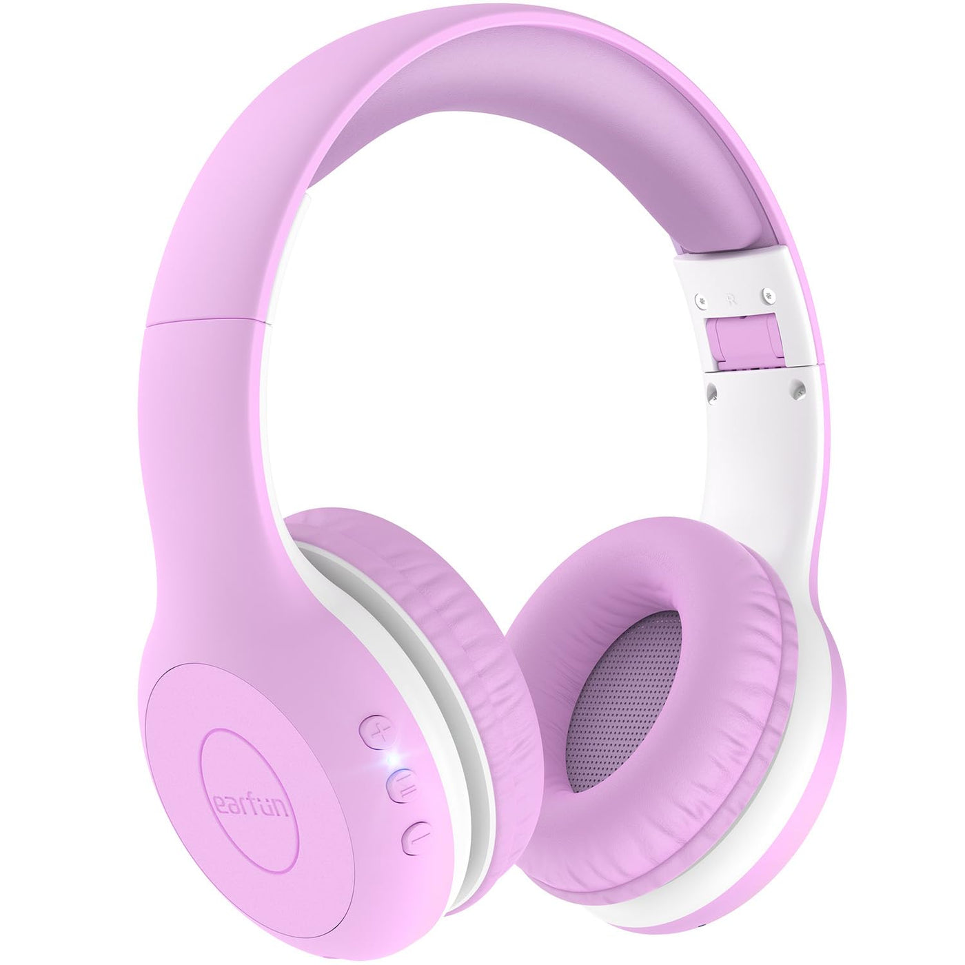 EarFun Bluetooth Kopfhörer Kinder, 74/85/94dB Lautstärkeregelung, HiFi Sound, HD-Mikrofon, 45 Std Akku, Faltbare, Einstellbar, Kopfhörer Kabellos Bluetooth Kinder für Schule/Reise/PC, Lila
