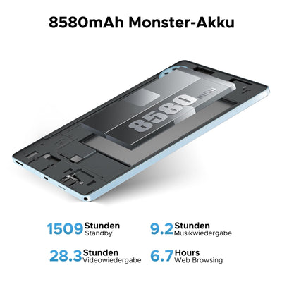 DOOGEE U11 Android 16 Tablet 11 Zoll Gemini AI 16GB RAM +128GB ROM (2TB TF) 8580mAh Gaming Tablet Unisoc T7200 Octa-Core 13MP+5MP Tablets PC 2.4G+5G WLAN GMS/ WidevineL1/ 3.5mm Audio/GPS/Face ID/OTG