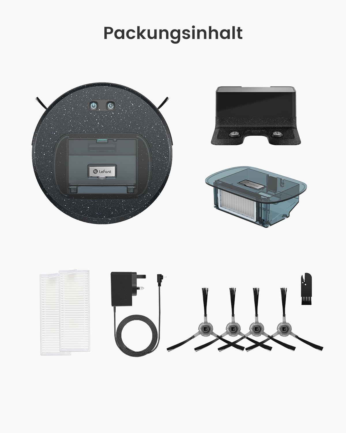 LEFANT F1P Saugroboter mit 5000Pa Saugkraft, DREI Saugleistungsstufen,600mL Staubbehälter, 6,9 cm, 250 Minuten,Roboterstaubsauger ausschließlich für Hartböden und Kurzflorteppich,Tierhaare（blau）