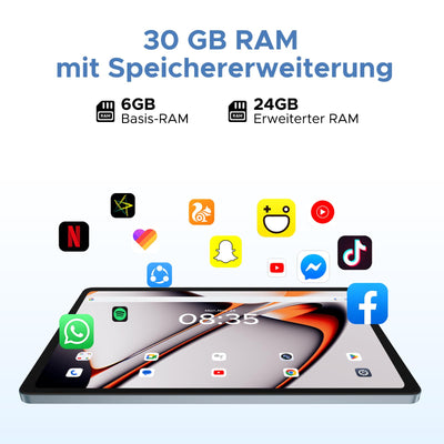 DOOGEE U11 Pro Android 16 Tablet 11 Zoll Gemini AI, 30GB+256GB (2TB TF) Gaming Tablets, 8580mAh, 90Hz Display, WiFi 5, T7200 Octa Core, 13MP+5MP, Tablet mit Tastatur, Stift, Maus, Hülle [2025]