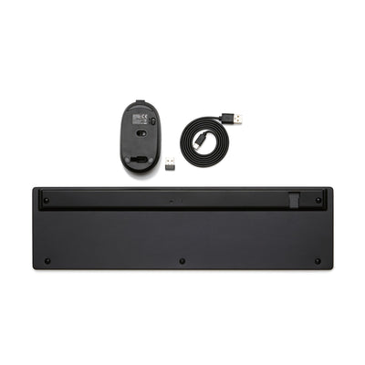 Amazon Basics Tastatur und Maus, kabellos, aufladbar, ultradünn, leiser Anschlag, mit Nummernblock, (dt. Layout nicht garantiert), schwarz
