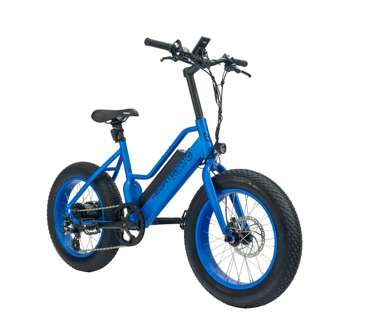 Highphoria Elektrofahrrad Kinder 20 Zoll, Fat Tire E-Bike für Kids, 25 km/h 100km E-Mountainbike Elektro Fahrrad mit 48V 250W Motor, 7-Gänge Pedelec (Blau/Blau)