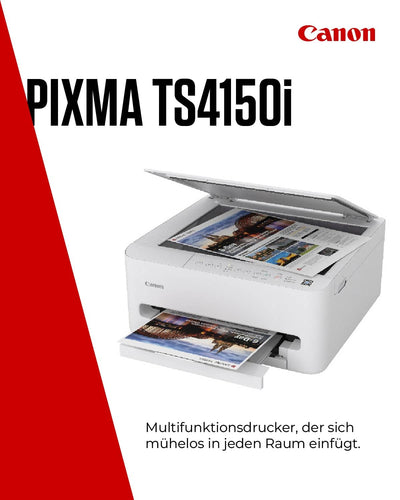 Canon PIXMA TS4150I -WLAN-Multifunktionsdrucker mit Papierkassette und Frontbedienung & Duplexdruck | Kabelloses Drucken vom Smartphone leicht gemacht PIXMA Print Plan kompatibel
