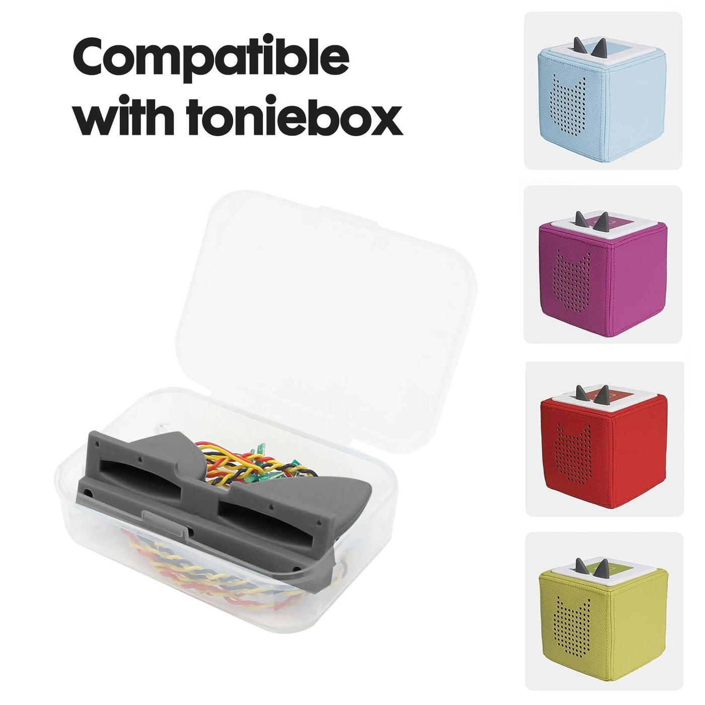 2 Stück für Toniebox Ersatz Ohren and Ersatzkabel mit Schraubendreher,Kabelersatz,Ersatzteile für Tonies Lautstärketaste (Grau)