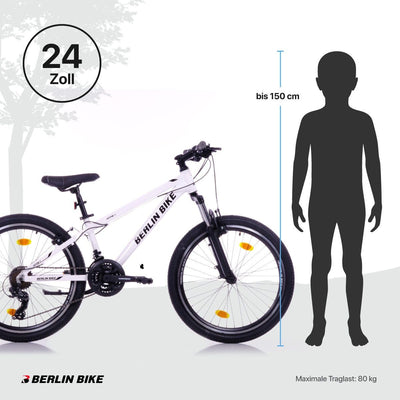 BERLIN BIKE Mountainbike MTB1 24 Zoll Kinderfahrrad - blau (weiß)