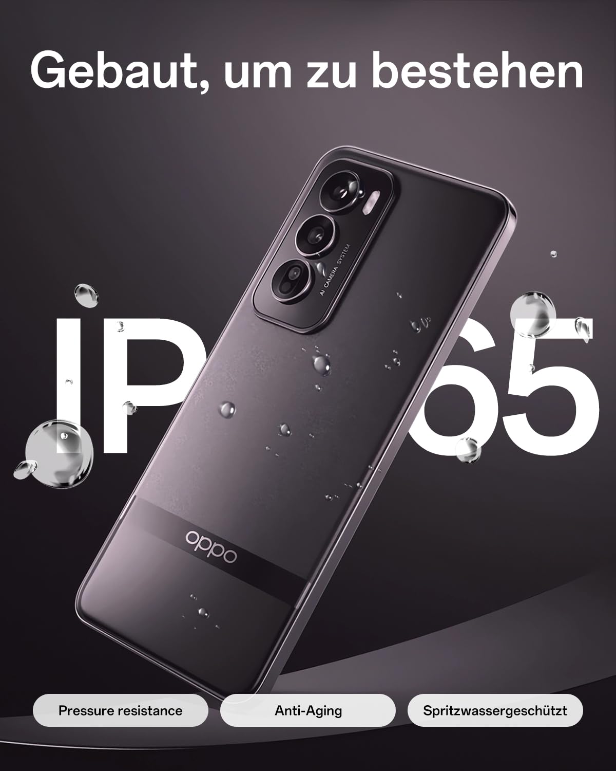 OPPO Reno12 Pro 5G 12+512GB, AI Smartphone Android, Handy, SUPERVOOC 80W, 5000mAh Akku, Schnellladefunktion, Doppelte 50MP AI Kamera, 120Hz 6,7" AMOLED, Dimensity 7300, NFC, Braun