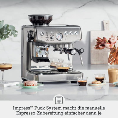 Sage - The Barista Express Impress - Kaffeevollautomat mit manuellem Milchaufschäumer - Gebürsteter Edelstahl