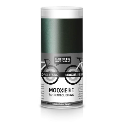 MOOXIBIKE Racing Green Matt metallic Fahrradfolie für Rennrad, MTB, Trekkingrad, Fixie, Hollandrad, Citybike, Scooter, Rollator für circa 13 cm Rahmenumfang, 2 x 150 x 13 cm