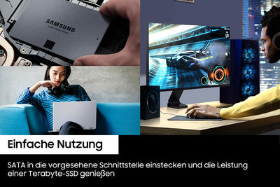 Samsung 870 QVO SATA III 2,5 Zoll SSD, 1 TB, 560 MB/s Lesen, 530 MB/s Schreiben, Interne SSD, schnelle Festplatte als Ersatz für HDD, MZ-77Q1T0BW