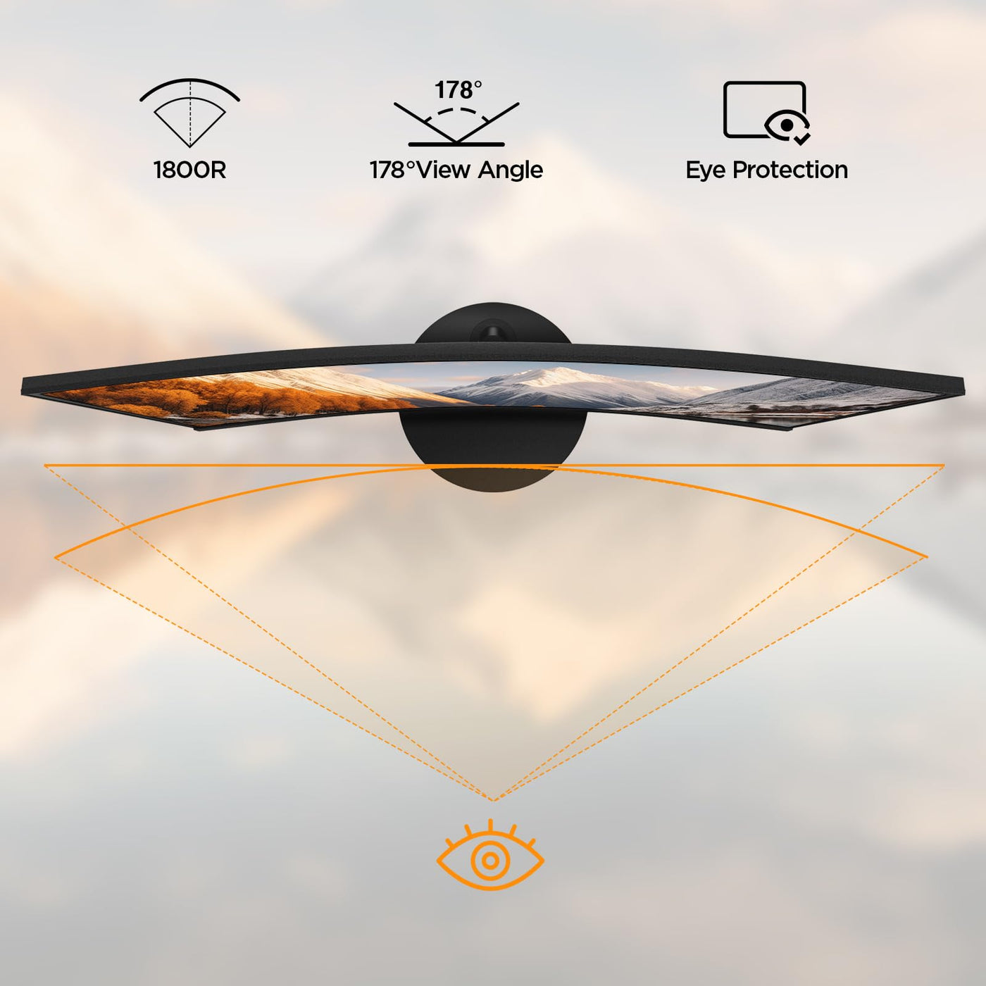 KOORUI Curved Monitor - 27 Zoll FHD Curved Computer Monitor, VA-Panel, 75Hz, Krümmung 1800R, Neigungsverstellung, Augenpflege, HDMI, VGA Gaming Monitor, Schwarz