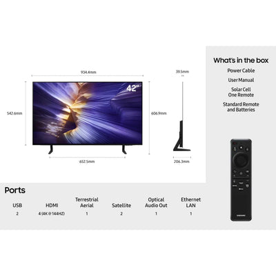 Samsung 42 Zoll 4K Neo QLED Fernseher, QE42S90FAEXXN, Smart TV