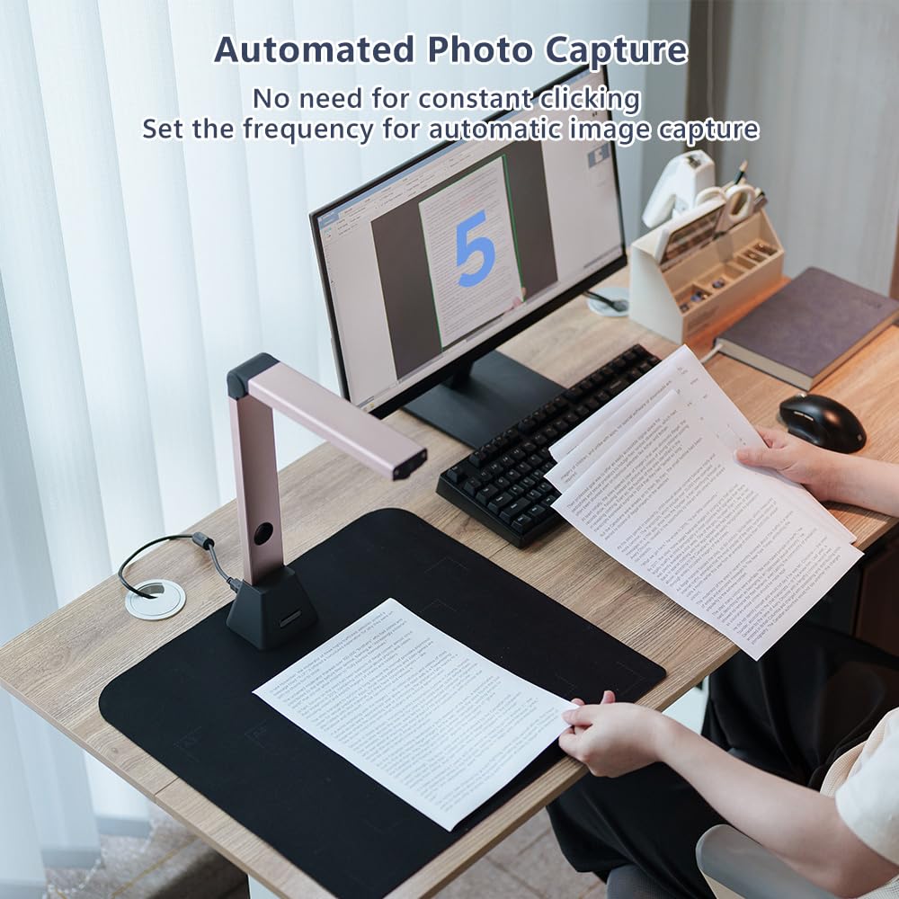 Venkillian Dokumentenscanner Kamera USB 8MP: A3 Buchscanner OCR tragbar für Lehrer | Flachbett Scanner Visualizer für Schule Dokumentenkamera | Scanner Dokumentenscanner mobil