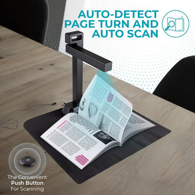 IRIScan Desk Pro. Buchscanner LED, OCR Dokumentenscanner 21MP Kamera Visualizer -v6PRO: PDF-Editor, tragbarer Scanner, Buchscanner, AI-Flachlegung-Auto-Scan-Finger-Verstecken, a3 Scanner WinMac